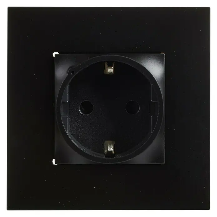 Legrand Valena Next with Netatmo Enchufe - Negro, 2 Polos + Toma Tierra, Plástico, Montaje en la pared - Vista frontal