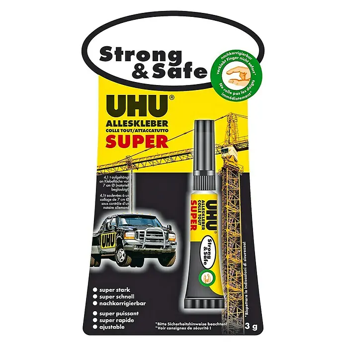 UHU Alleskleber Super Strong & Safe - 3 g, Tube - Vorderansicht