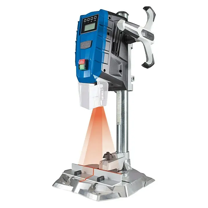 Scheppach Tischbohrmaschine DP55 - 710 W, Leerlaufdrehzahl: 500 U/min - 2.600 U/min, Spannweite Bohrfutter: 1,5 mm - 13 mm - Diagonale Ansicht