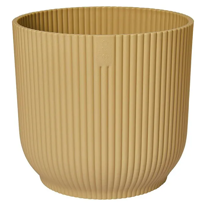 Elho Tegla za cvijeće - Vanjska dimenzija (ø x V): 14 x 13 cm, Plastika, Žute boje - Pogled sprijeda