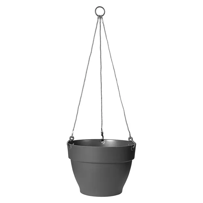 Elho Viseća tegla za cvijeće Vibia Campana - Vanjska dimenzija (ø x V): 26 x 18,3 cm, Plastika, Antracit - Pogled sprijeda