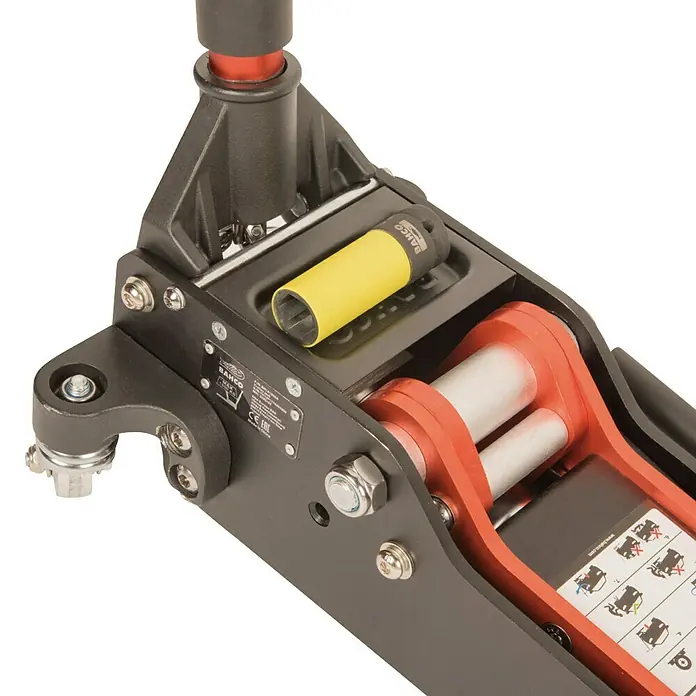 Bahco Hydraulischer Rangierwagenheber - Tragkraft: 1.500 kg, Hubhöhe: 85 mm - 415 mm - Detailaufnahme