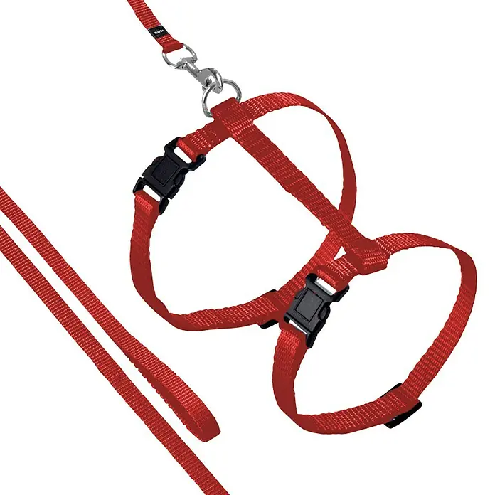 Karlie Kattentuigjes - 13 x 10 x 4,5 cm, Nylon, Rood - Diagonaal zicht