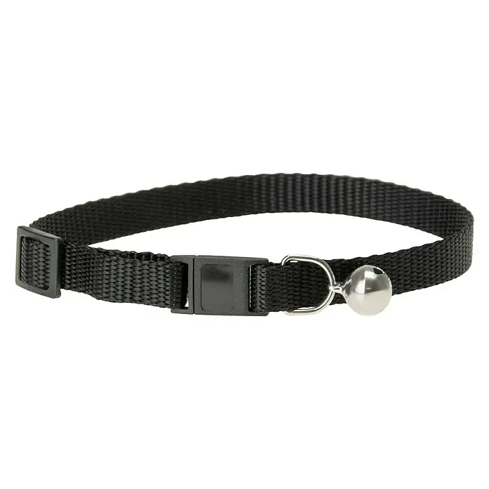 Karlie Kattenhalsband - Nylon, Zwart - Diagonaal zicht