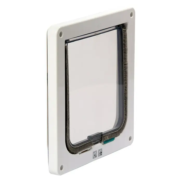 Karlie Trampilla para gatos Porta - 3 x 20 x 23 cm, Cierre de 2 vías, Blanco, Plástico - Vista angular