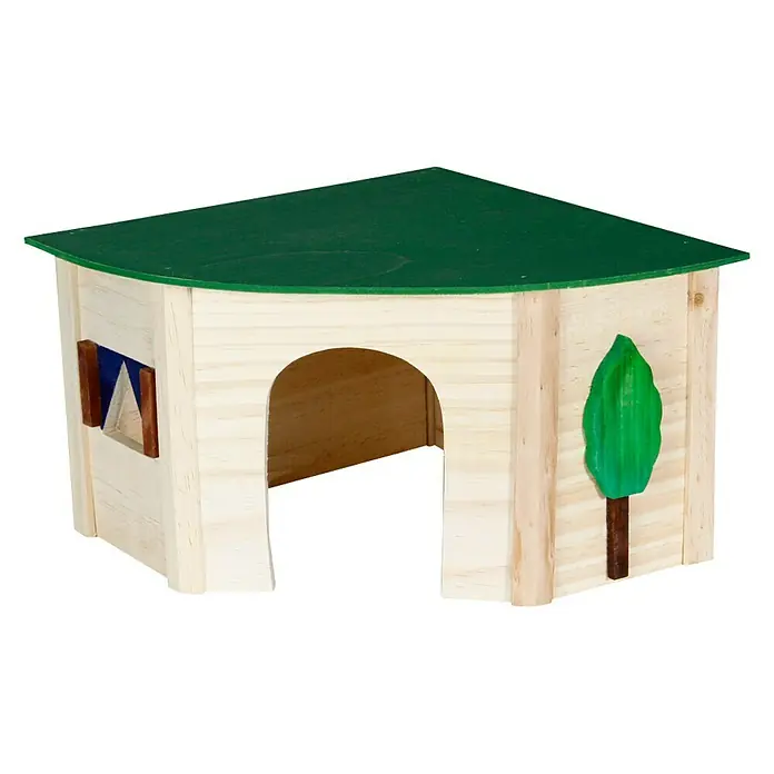 Karlie Knaagdierhuis Ecco - 34 x 24 x 16 cm, Hout - Diagonaal zicht