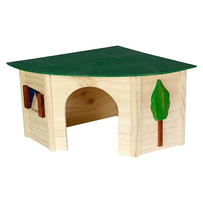 Karlie Knaagdierhuis Ecco - 44 x 31 x 19 cm, Hout - Diagonaal zicht