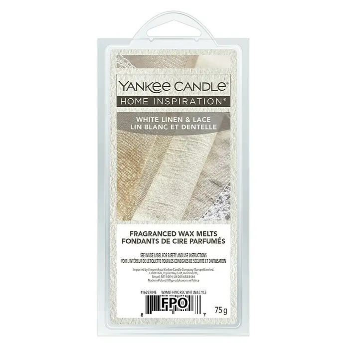 Yankee Candle Home Inspirations Duftwachs - White Linen & Lace, 75 g - Vorderansicht