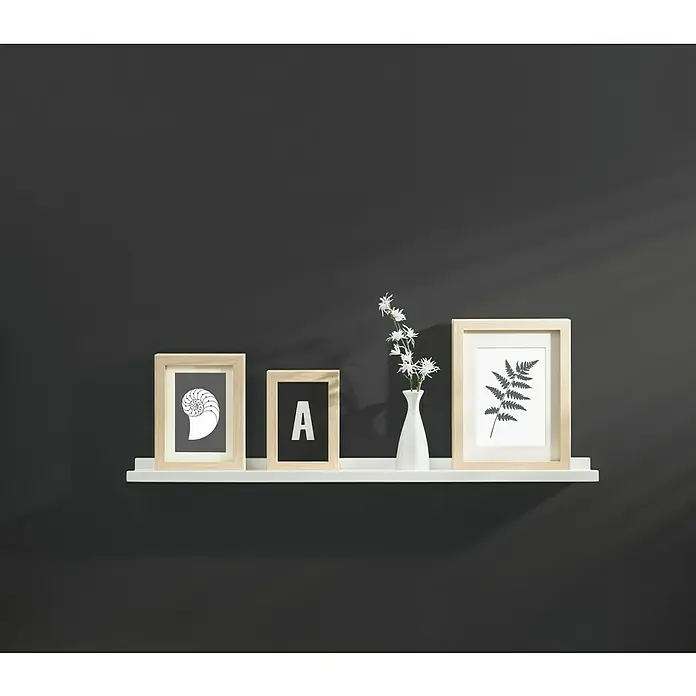 Dolle Zidni regal Border - Opteretivost: 5 kg, Bijele boje, D x Š x V: 60 x 9 x 3 cm - Proizvod u upotrebi