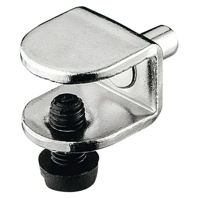 Häfele Soporte de pared para estantes de cristal - Para grosor de 8/9 mm, Níquel, 2 piezas - Vista angular