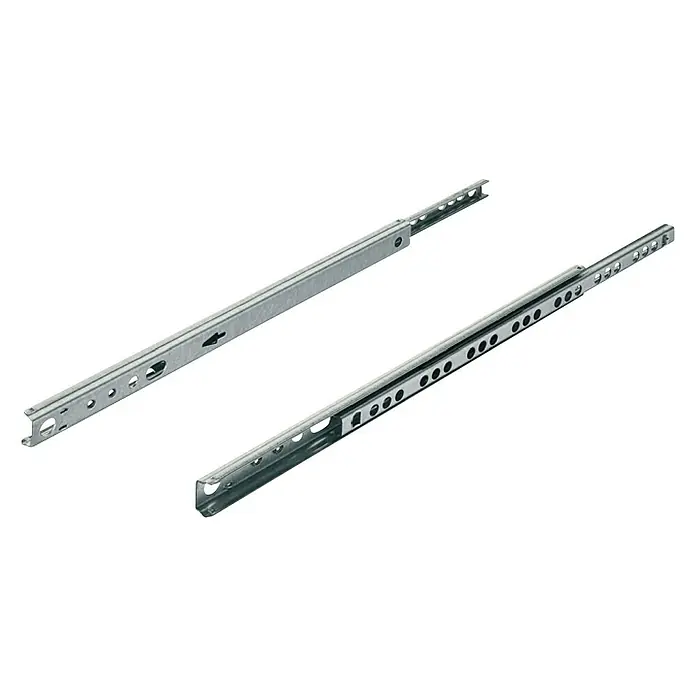 Häfele Guía para cajones - Longitud de instalación: 342 mm, Capacidad de carga: 10 kg, Extracción total, Lateralmente en el cajón, Aluminio - Vista angular