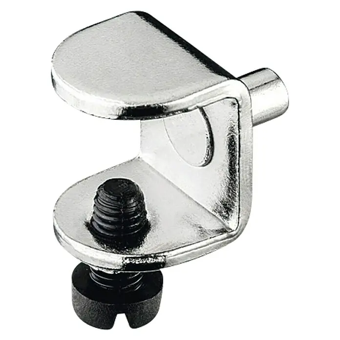 Häfele Soporte de pared para estantes de cristal - Para grosor de 12/13 mm, Níquel, 2 piezas - Vista angular