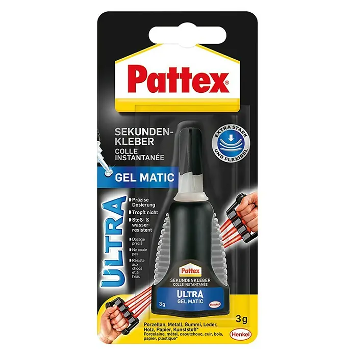 Pattex Sekundenkleber Ultra Gel - 3 g, Flasche, Gelartig - Vorderansicht