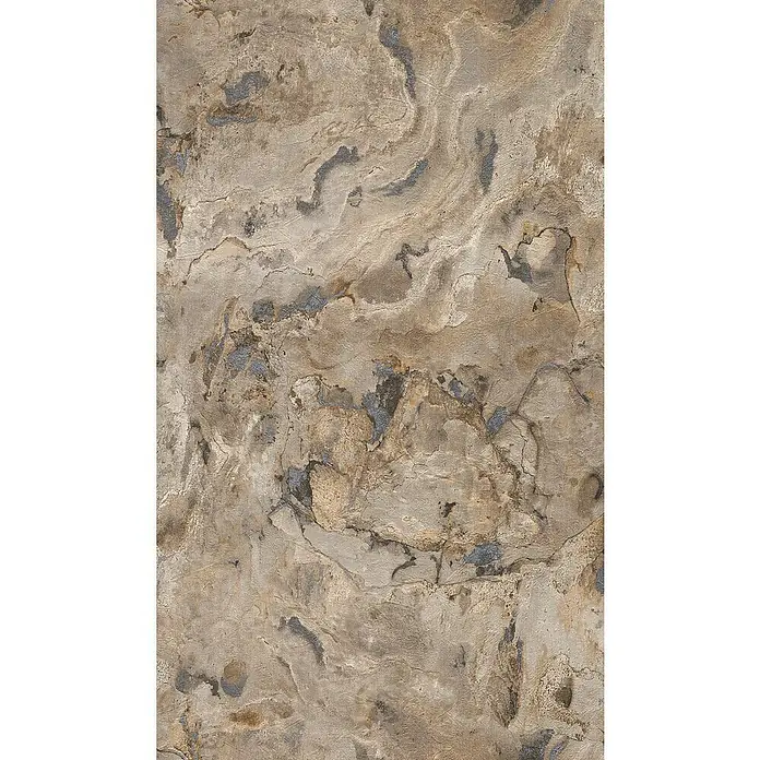 Rasch Vliestapete Steinmaserung - Natur/Gold/Grau, Steinoptik, 10,05 x 0,53 m - Draufsicht