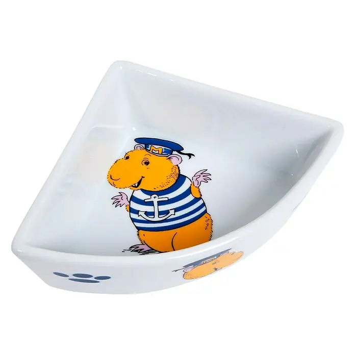 Karlie Drink- en voerbak - Capaciteit: 250 ml, Keramiek, Hamstermotief - Top-down weergave