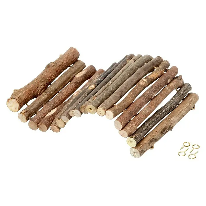 Karlie Knaagdierspeelgoed Wilgenbrug - 28 x 13,5 x 2 cm, Hout - Diagonaal zicht