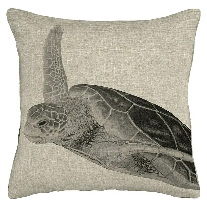 Cojín Tortuga - Natural, 45 x 45 cm, 50 % algodón, 50 % poliéster - Vista frontal