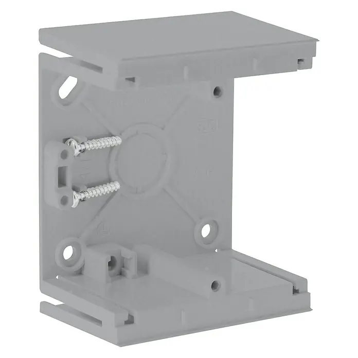 BJC Viva Caja de superficie de extensión plateado - 43 x 86 x 86 mm, En pared - Vista angular