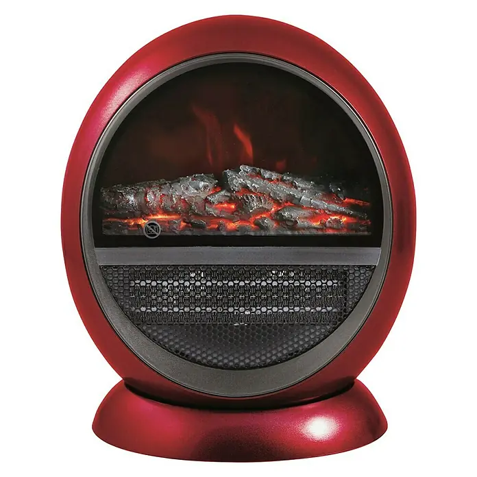 Chimenea eléctrica  mini Vesta - 750 W - 1.500 W, Rojo - Vista frontal
