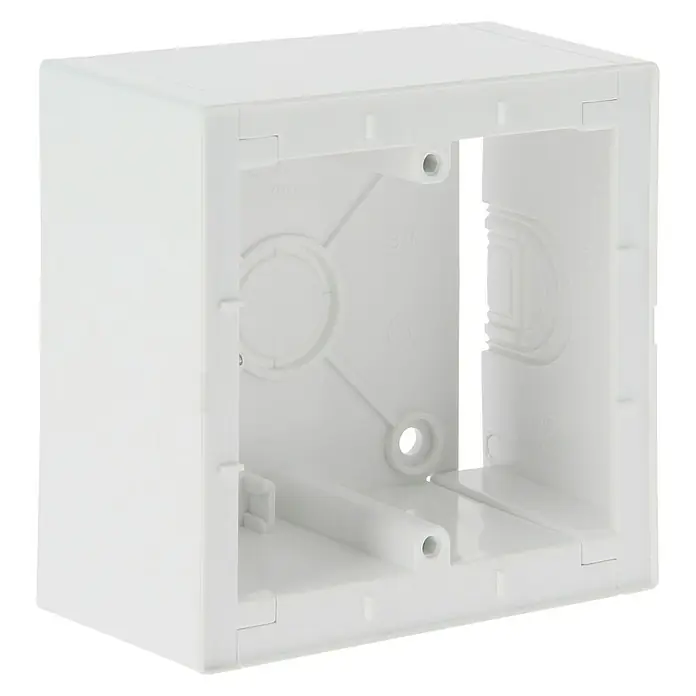 BJC Viva Caja de superficie blanca - 43 x 86 x 86 mm, Montaje en la pared - Vista angular