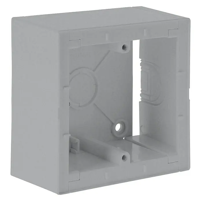 BJC Viva Caja de superficie plata - 43 x 86 x 86 mm, Montaje en la pared - Vista angular