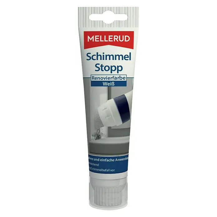 Mellerud Renovierfarbe Schimmel Stop - Weiß, 90 ml, Matt - Vorderansicht
