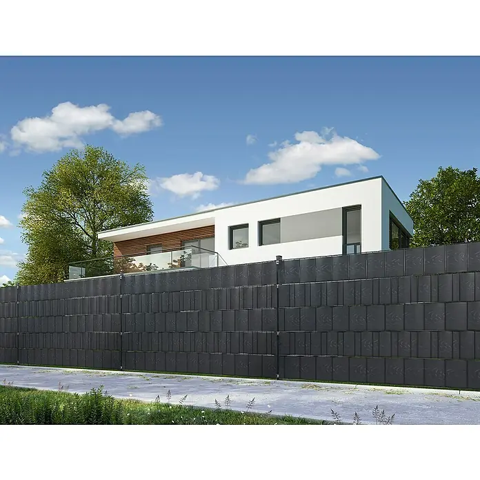 Sichtschutzstreifen - 251,5 x 19 cm, PVC, Anthrazit - Stimmungsaufnahme