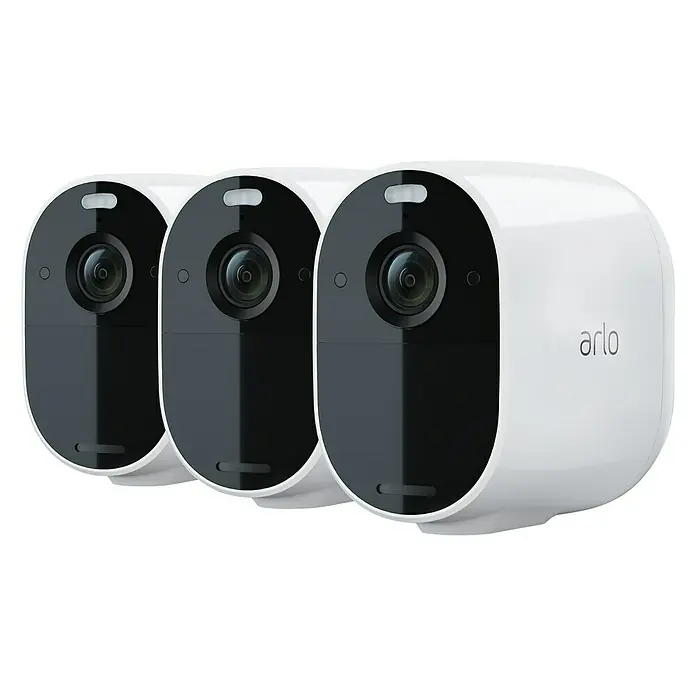 Arlo Überwachungskamera Essential 3er Set - 1.080 Pixel (Full HD), Erfassungswinkel: 130 °, Weiß, 3 Stk. - Diagonale Ansicht