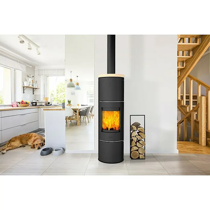 Justus Kaminofen Perondi - 5 kW, Raumheizvermögen: 90 m³, Sandstein, Schwarz - Stimmungsaufnahme