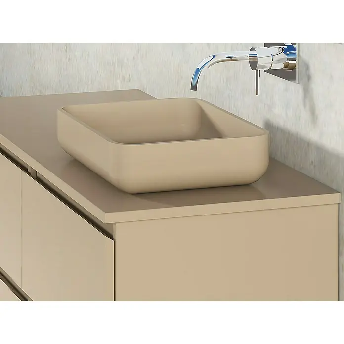 Encimera para lavabo microtec Sena - L x An x Al: 46 x 121 x 2 cm, Fango - Foto ambiente
