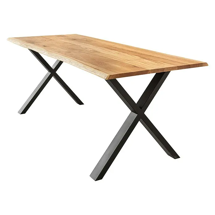 Pur Iternal Black Edition Tischbein - 700 x 100 x 723 mm, Schwarz, X-Form, Passend für: Tischplatten Breite 80 – 90 cm, 2 Stk. - Diagonale Ansicht