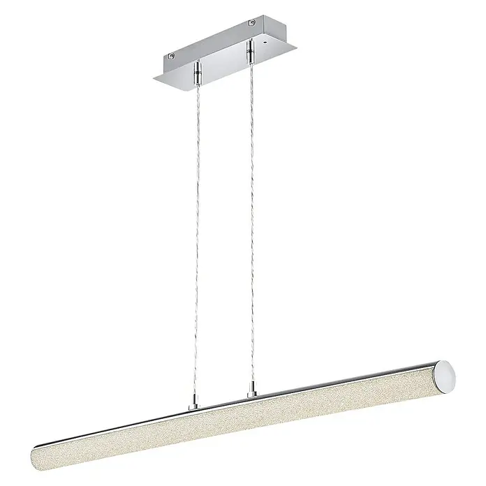 Reality Leuchten LED-Pendelleuchte Leia - 10 W, L x B x H: 9 x 100 x 150 cm, Chrom - Diagonale Ansicht