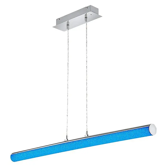Reality Leuchten LED-Pendelleuchte Leia - 10 W, L x B x H: 9 x 100 x 150 cm, Chrom - Diagonale Ansicht