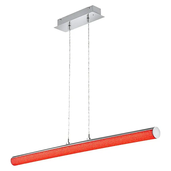 Reality Leuchten LED-Pendelleuchte Leia - 10 W, L x B x H: 9 x 100 x 150 cm, Chrom - Diagonale Ansicht