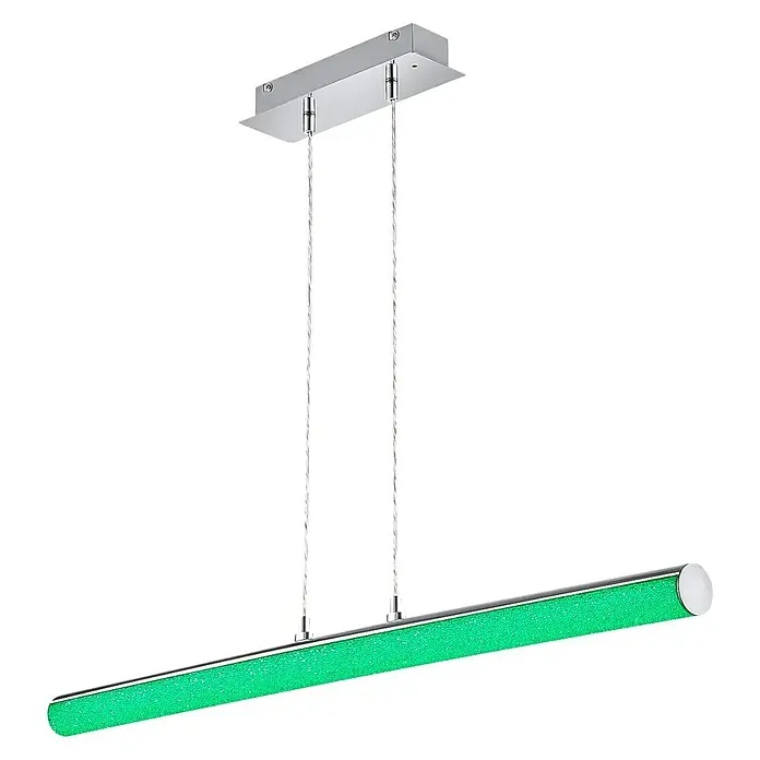 Reality Leuchten LED-Pendelleuchte Leia - 10 W, L x B x H: 9 x 100 x 150 cm, Chrom - Diagonale Ansicht
