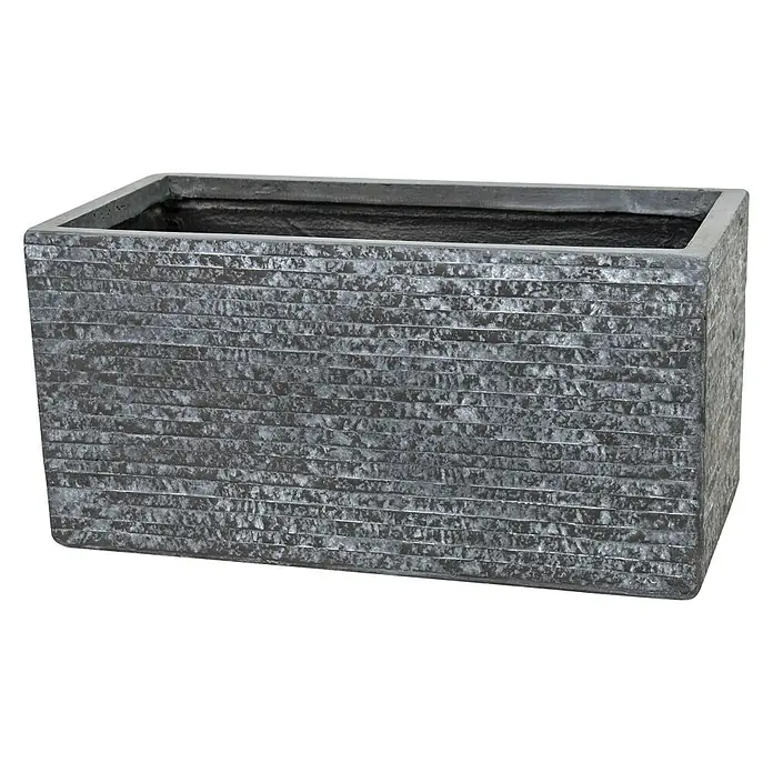 Mega Collections Utah Plant-/bloembak - Buitenmaat (l x b x h): 100 x 45 x 45 cm, Samengesteld materiaal, Grafiet - Vooraanzicht