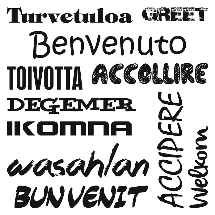 Vinilo de pared Adhesivo Welcome - Negro/rojo, 34 x 31 cm - Primer plano
