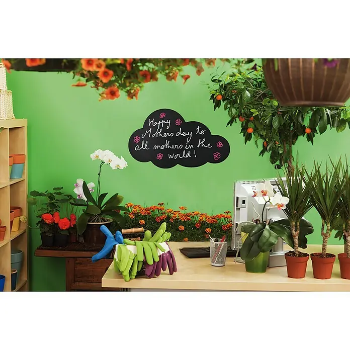 Vinilo de pared Pizarra Nube - Negro, 60 x 30 cm - Foto ambiente