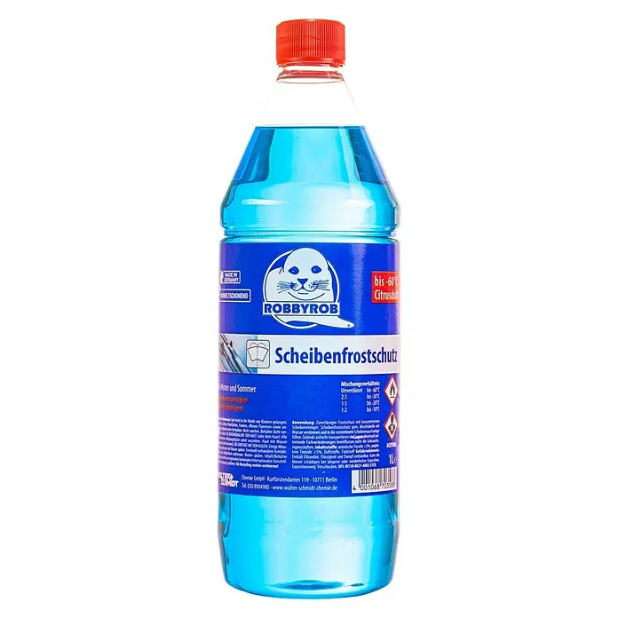 Robbyrob Scheibenfrostschutz-Mittel Klarblick - 1 l, Max. Frostbeständigkeit: -60 °C - Vorderansicht