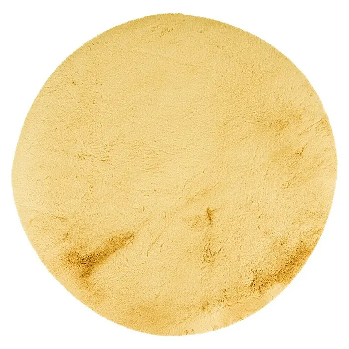 Teppich rund Happy - Gelb, Durchmesser: 120 cm, 100 % Polyester (Flor) - Ansicht von oben