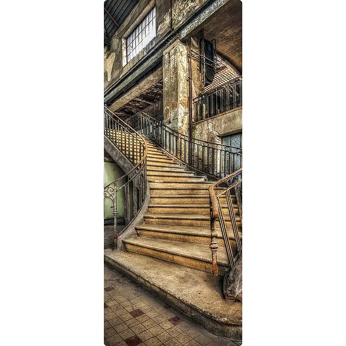 SanDesign Handmuster Lost Place Staircase - 17,5 cm x 7 cm x 8 mm, Landschaft & Stadt - Draufsicht