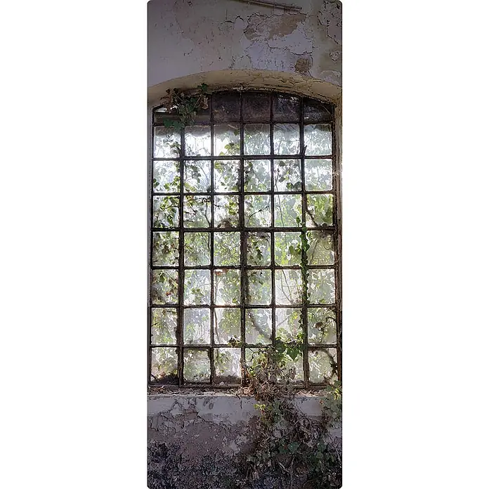 SanDesign Handmuster Lost Place Big Window - 17,5 cm x 7 cm x 8 mm, Landschaft & Stadt - Draufsicht