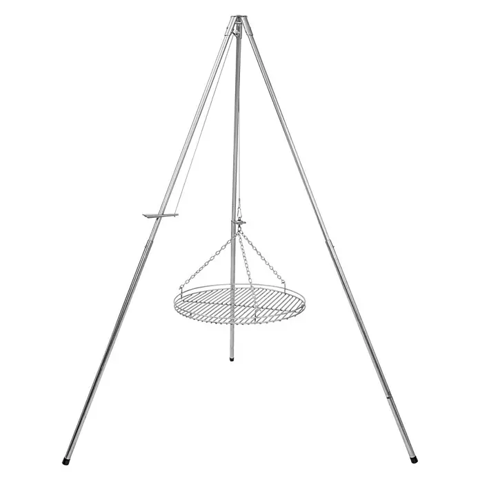 Schwenkgrill - Silber, Hauptgrillfläche: Ø 50 cm - Vorderansicht