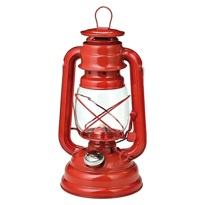Olielamp - Rood, Hoogte: 25 cm - Vooraanzicht