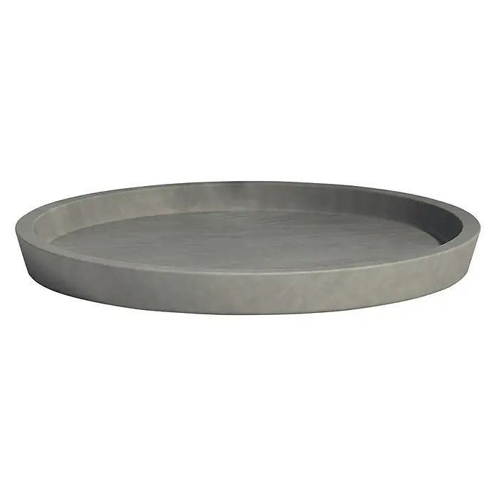 Ecopots Blumentopf-Untersetzer Amsterdam - Außenmaß (Ø x H): 29 x 3 cm, Kunststoff, Grau - Vorderansicht