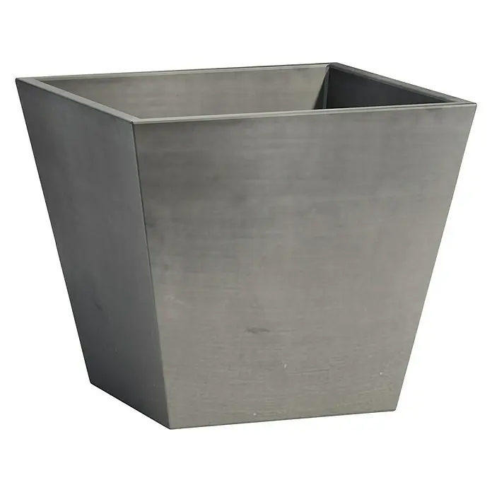Ecopots Pflanzkasten Rotterdam - Außenmaß (L x B x H): 30 x 30 x 26 cm, Kunststoff, Grau - Vorderansicht