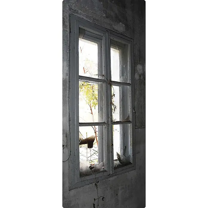 SanDesign Handmuster Broken Window - 17,5 cm x 7 cm x 8 mm, Landschaft & Stadt - Draufsicht