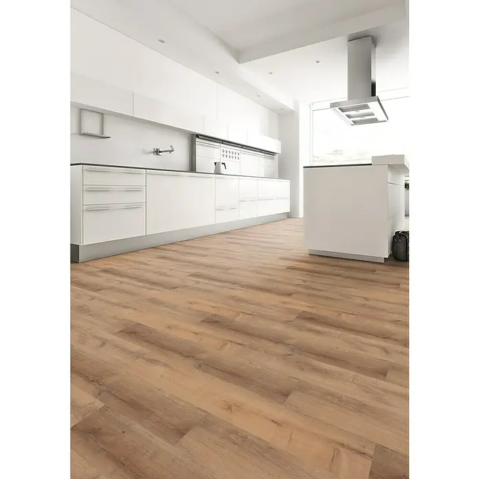 b!design Podna vinilna obloga Rigid Maxi Cognac - 1.210 x 220 x 4,2 mm, Rustikalni pod - Živopisni prikaz