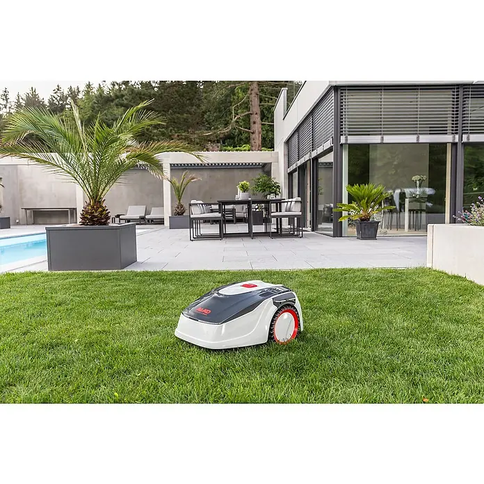 Bosch Robotska kosilica ROBOLINHO 300 E - 20 V, Litij-ionska, 2,5 Ah, 1 baterija, Maksimalna preporučena površina: 300 m² - Živopisni prikaz