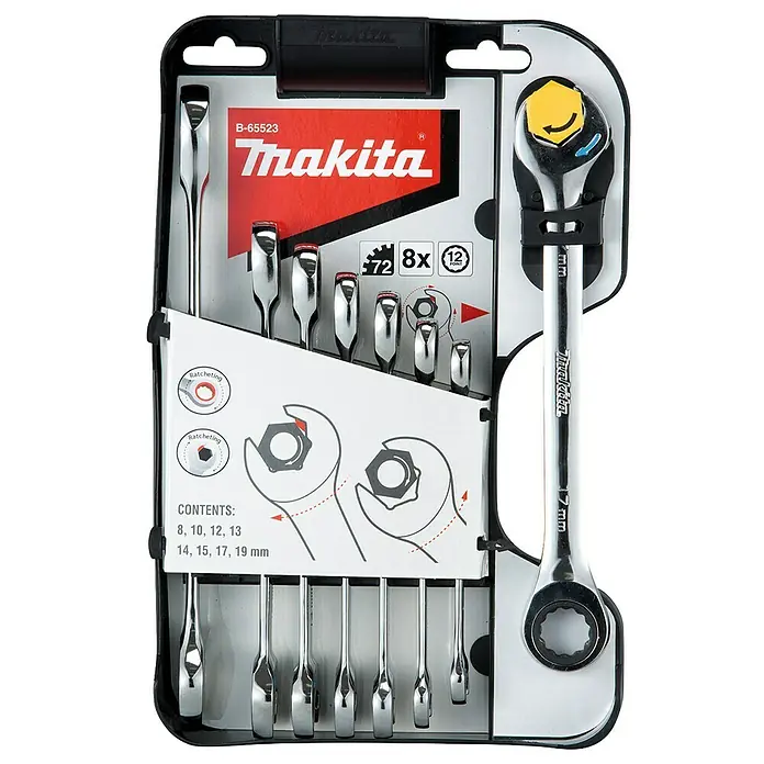 Makita Ring-Gabelschlüssel-Satz - Inhalt: 8 -tlg. - Ansicht von oben